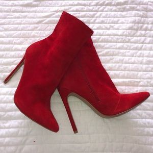 Red Steve Madden Wagner Bootie